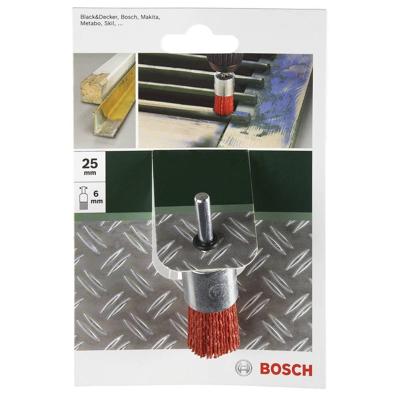 Bosch Accessories Penseelborstel voor boormachines - nylondraad met korundsteen schuurmiddel K80, 25 mm Schacht-Ø 6 mm 2609256540 1 stuk(s)