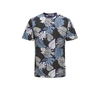 ONLY & SONS T-shirt Kena van biologisch katoen zwart/blauw