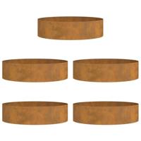 VidaXL Plantenring 5 pcs bruin 80 x 80 x 20 cm cortenstaal - thumbnail
