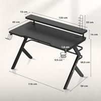 Huzaro Hero 5.0 computerbureau Zwart - thumbnail