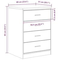 Garagekast 60x51x85 cm massief grenenhout wit - thumbnail