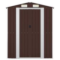 Tuinschuur 192x108x223 cm gegalvaniseerd staal donkerbruin - thumbnail