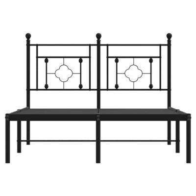 Bedframe met hoofdbord metaal zwart 120x200 cm Bedframe met hoofdbord metaal zwart 120x200 cm