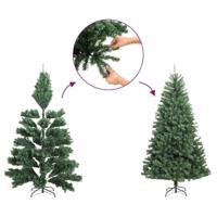 VidaXL Kunstkerstboom half met standaard smal 150 cm zilverkleurig - thumbnail