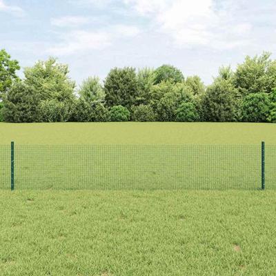 VidaXL Hek met paal groen 0,4 x 10 m staal en pvc