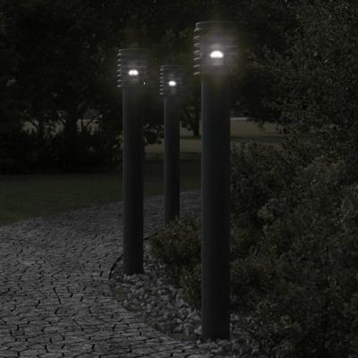 VidaXL Vloerlamp voor buiten 110 cm roestvrijstaal zwart VidaXL Vloerlamp voor buiten 110 cm roestvrijstaal zwart
