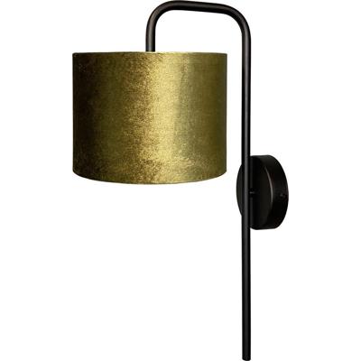 Masterlight Zwarte wandlampVenus met olijfgroene lampenkap - 3262-05-6580-04-20