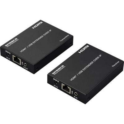 SpeaKa Professional SP-HDE-350 HDMI HDMI-extender Via netwerkkabel RJ45 KVM-functie (Keyboard, Video, Mouse) 150 m