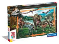 Clementoni legpuzzel super color maxi jurassic world, 104st. - thumbnail