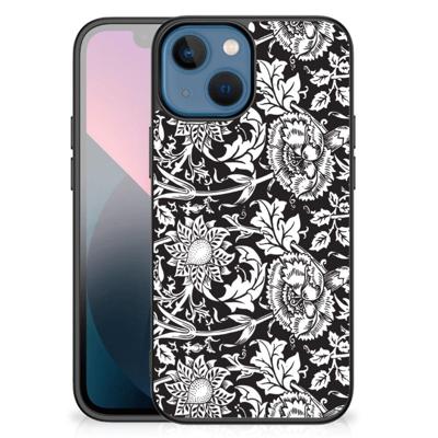 Apple iPhone 13 mini Bloemen Hoesje Black Flowers