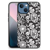 Apple iPhone 13 mini Bloemen Hoesje Black Flowers - thumbnail