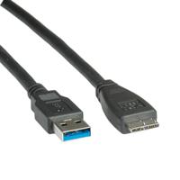 ROLINE USB 3.2 Gen 1 kabel, type A M - Micro A M, zwart, 0,8 m - thumbnail