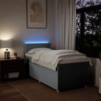 Boxspring met matras stof lichtgrijs 90x200 cm - thumbnail