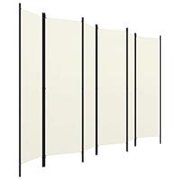 Kamerscherm met 6 panelen 300x180 cm crmewit - thumbnail