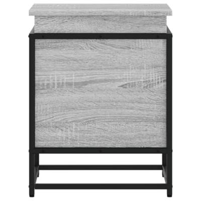Opbergbox met deksel 40x40x51,5 cm bewerkt hout grijs sonoma - thumbnail