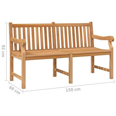 Tuinbank 150 cm massief teakhout - thumbnail