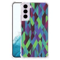 Samsung Galaxy S22 Shockproof Case Abstract Green Blue - thumbnail