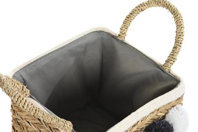 Mandenset DKD Home Decor Natuurlijk Natuurlijke Vezel Pompons 33 x 33 x 25 cm 2 Onderdelen