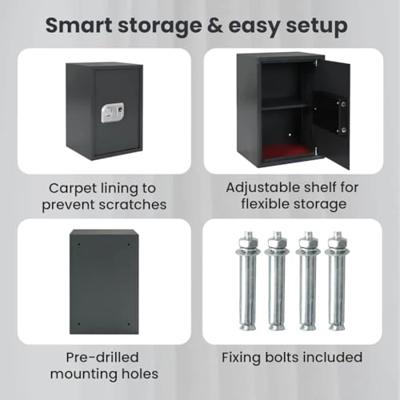 VidaXL Digitale kluis met slot donkergrijs 35 x 31 x 50 cm staal