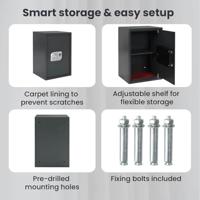 VidaXL Digitale kluis met slot donkergrijs 35 x 31 x 50 cm staal - thumbnail