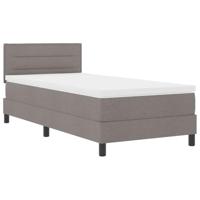 Boxspring bed met matras met hoofdeinde Taupe 80 x 200 cm Stof - thumbnail