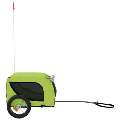Hondenfietstrailer oxford stof en ijzer groen en zwart - thumbnail