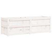 Plantenbak 150x50x50 cm massief grenenhout wit - thumbnail