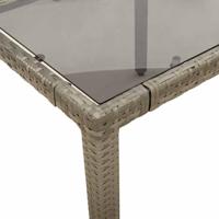 5-delige Bistroset met kussens poly rattan grijs - thumbnail