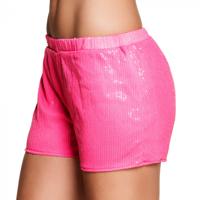 Hotpants Pailletten Neon Roze - thumbnail