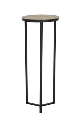 Light & Living Bijzettafel 'Retiro' zuil, mat zwart+ruw antiek brons