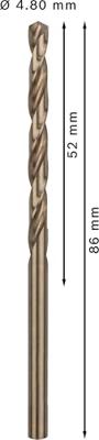 Bosch Accessories 2608585884 HSS Metaal-spiraalboor 4.8 mm Gezamenlijke lengte 86 mm Kobalt DIN 338 Cilinderschacht 10 stuk(s) Bosch Accessories 2608585884 HSS Metaal-spiraalboor 4.8 mm Gezamenlijke lengte 86 mm Kobalt DIN 338 Cilinderschacht 10 stuk(s)