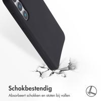 Accezz Liquid Silicone Backcover voor Samsung Galaxy S25 Plus Telefoonhoesje Zwart - thumbnail