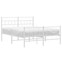 Bedframe met hoofd- en voeteneinde metaal wit 150x200 cm - thumbnail