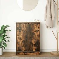 Dressoir 57x34x76 cm bewerkt hout gerookt eikenkleurig - thumbnail