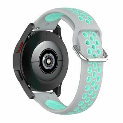 Garmin Forerunner 970 / 570 (47mm) / 255 - Siliconen sportbandje met gesp - Grijs + turquoise Garmin Forerunner 970 / 570 (47mm) / 255 - Siliconen sportbandje met gesp - Grijs + turquoise
