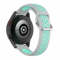 Garmin Forerunner 970 / 570 (47mm) / 255 - Siliconen sportbandje met gesp - Grijs + turquoise - thumbnail