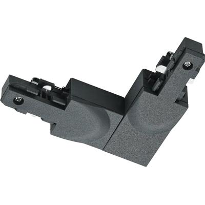 Spanningsrail Doorverbinder - Trion Dual - Hoek L Connector - Aarde Buiten - 2 Fase - Mat Zwart