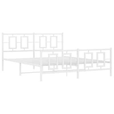 Bedframe met hoofd- en voeteneinde metaal wit 150x200 cm - thumbnail