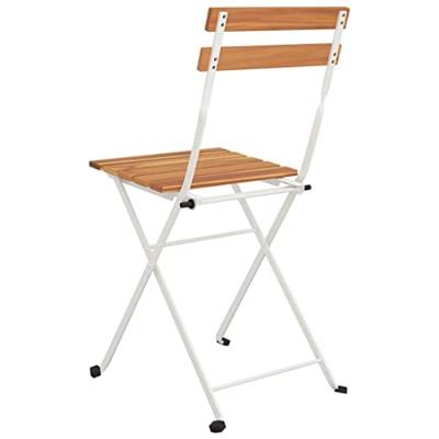 Bistrostoelen 4 st inklapbaar massief acaciahout en staal - thumbnail