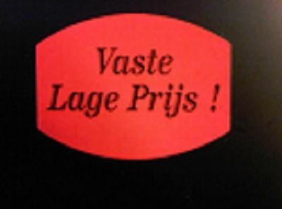 Etiket fluor rood 33x25mm - Vaste lage p - 30 stuks