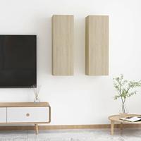 VidaXL Tv-meubels 2 st 30,5x30x90 cm bewerkt hout sonoma eikenkleurig - thumbnail