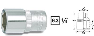 HAZET Dopsleutel 850A-3/8 · 1/4 inch (6,3 mm) vierkant hol · Buiten-zeskant-tractieprofiel · SW 3/8?