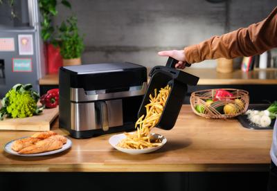 Tefal Dual Easy Fry & Grill EY905D - Heteluchtfriteuse XXL - RVS Tefal Dual Easy Fry & Grill EY905D - Heteluchtfriteuse XXL - RVS