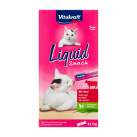 VITAKRAFT Cat Liquid-Snack with beef - Kattensnoepje - 6 x 15g - thumbnail