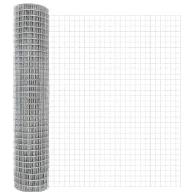 VidaXL Hek met paal zilver 1,6 x 10 m staal
