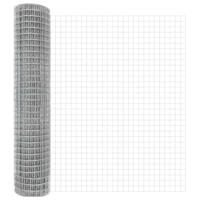 VidaXL Hek met paal zilver 1,6 x 10 m staal - thumbnail