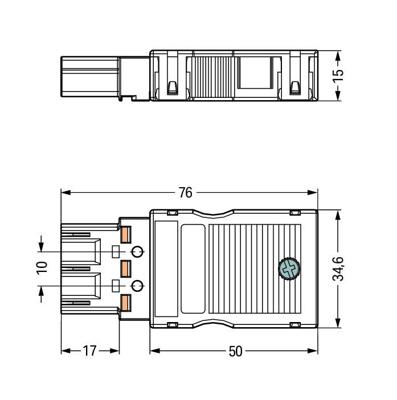 WAGO 770-133 Netstekker WINSTA MIDI Stekker, recht Totaal aantal polen: 3 25 A Wit 25 stuk(s)