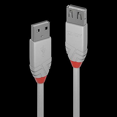 Lindy 36710 USB-kabel 0,2 m USB A Mannelijk Vrouwelijk Grijs