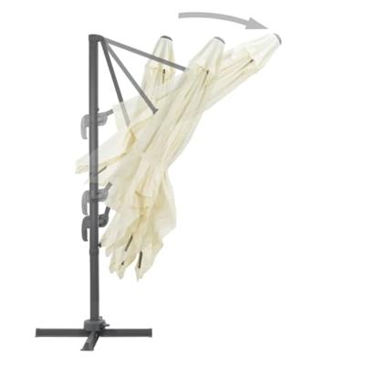 VidaXL Zweefparasol met aluminium paal 300x300 cm zandkleurig