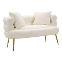 Mauro Ferretti Soffy Sofa 2 stoelen in metaal en witte stof - thumbnail